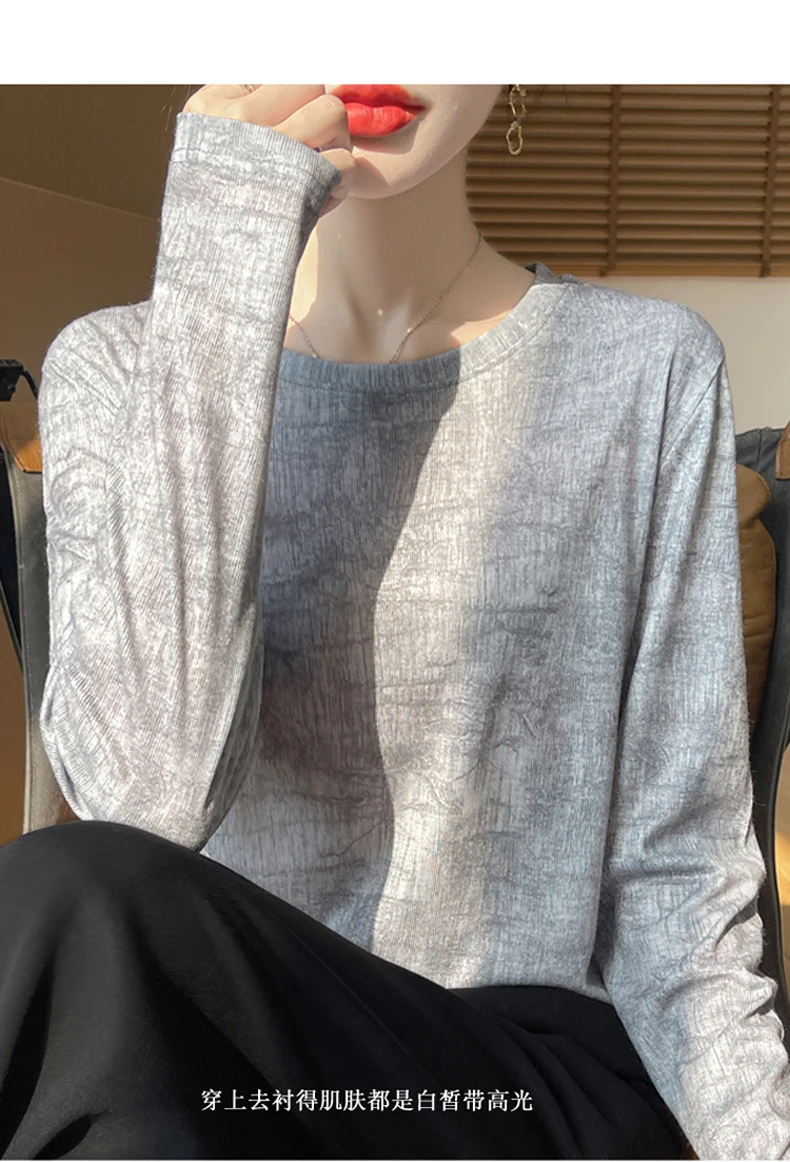 2025 New Summer Thin Silk Knitted Short-sleeved T-shirt Women's Sleeveless Wool Loose Printed T-shirt
