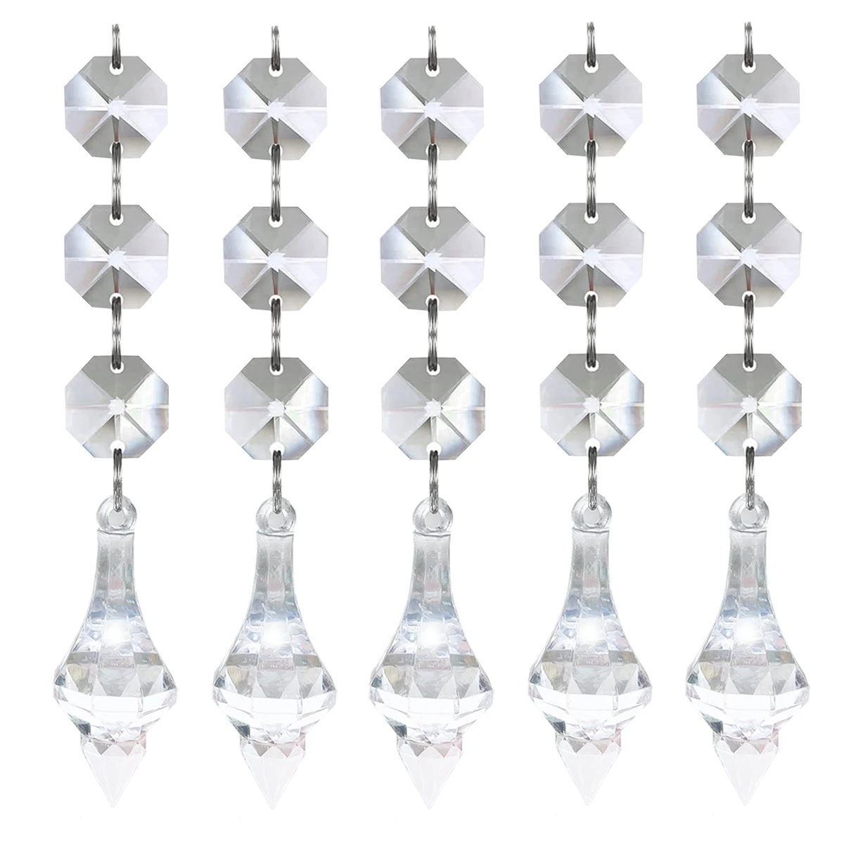 5 Strings Acrylic Crystal Pendant Table Lamp Chandelier Hanging Decoration Wedding Party Decoration DIY Christmas Decoration