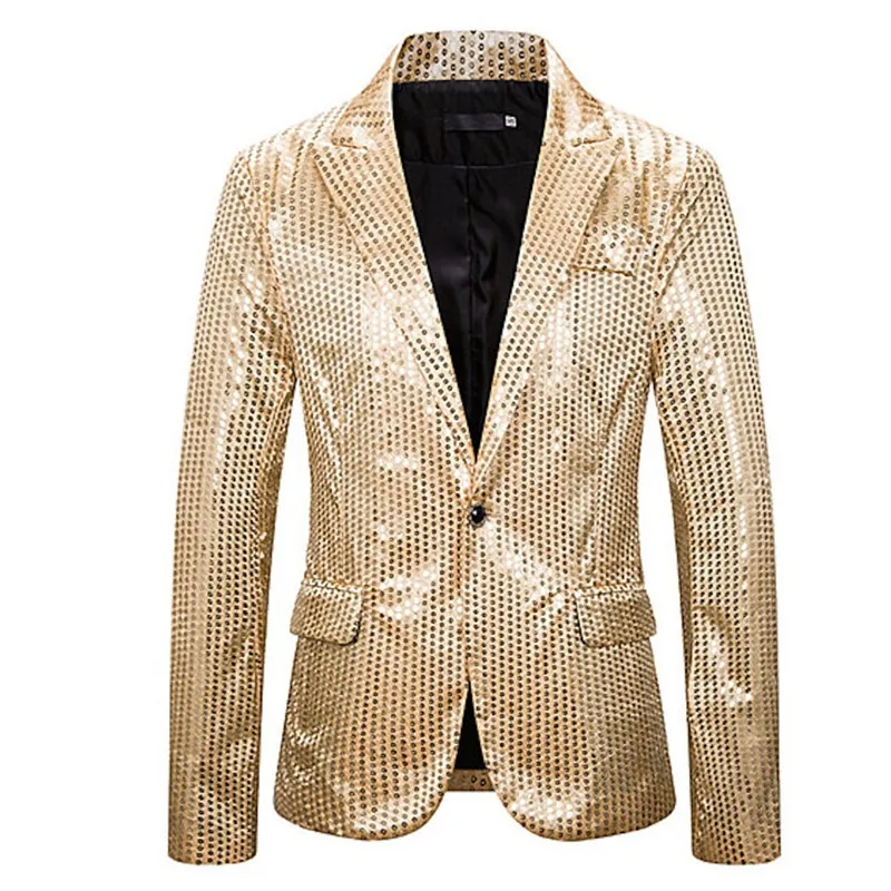Multi Colors Fashionable Men's Party Stage Sequins Design Suit Cosplay Nightclub Shiny Cool Performance Blazer for Men