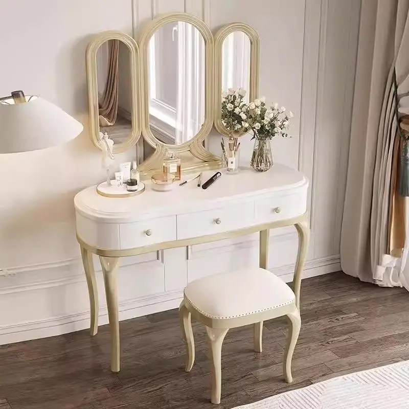 

Solid wood dresser bedroom dressing table storage cabinet integrated table