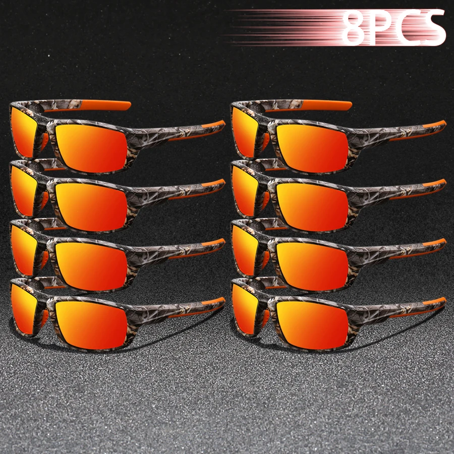 

8PCS Fashion UV400 Men Women Running Mountaineering Fishing Sunglasses Bicycle MTB Eyewear Outdoor Sport protective glasses