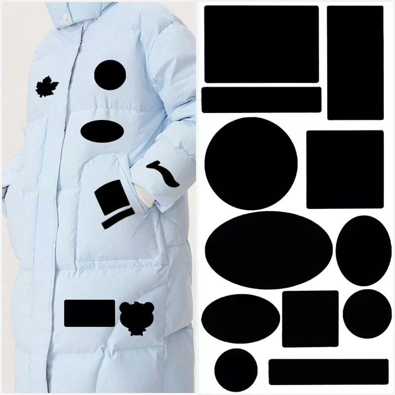 

2-Piece Black Self-Adhesive Fabric Repair Patch-No-Cut Instant Fix Universal For Down Jackets Coats Clothing Mending Accessories