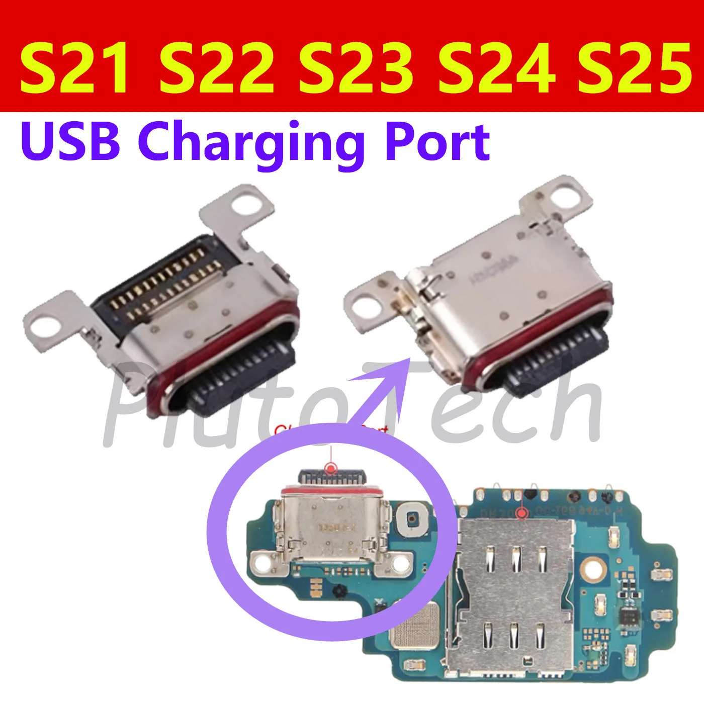 

10pcs USB Charging Port Connector for SamSung Galaxy S25 S24 S23 S22 S21 S20 s23fe S21FE Plus Ultra Charge Port Plug