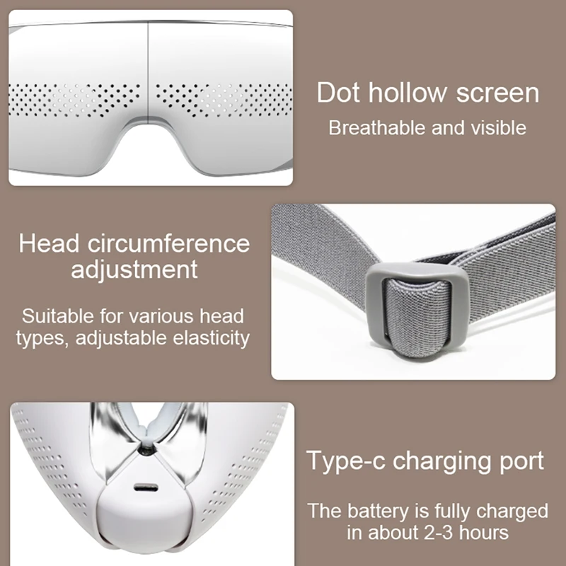 2023 High quality eye care high frequency beauty led Bluetooth electric heat smart eye massager with heat compression