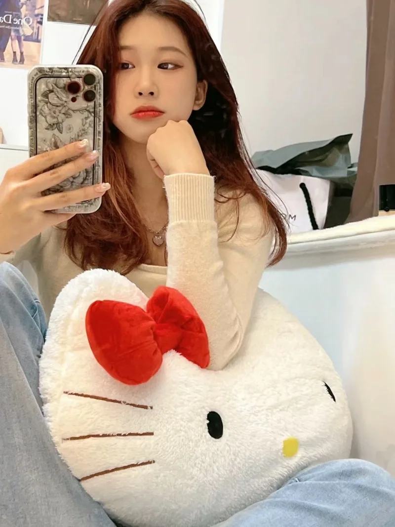 Hello Kitty Kawaii милый Sanrio аниме мультфильм голова кошки плюшевая подушка диван прикроватная подушка автомобильная подушка подушка для сна подарок на день рождения