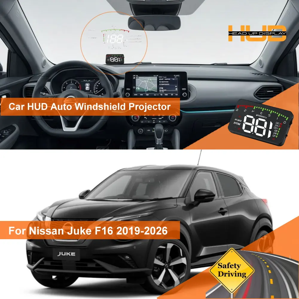 Car HUD Head Up Display For Nissan Juke F15 2010-2019 F16 2020-2026 Auto Windshield Projector Accessories