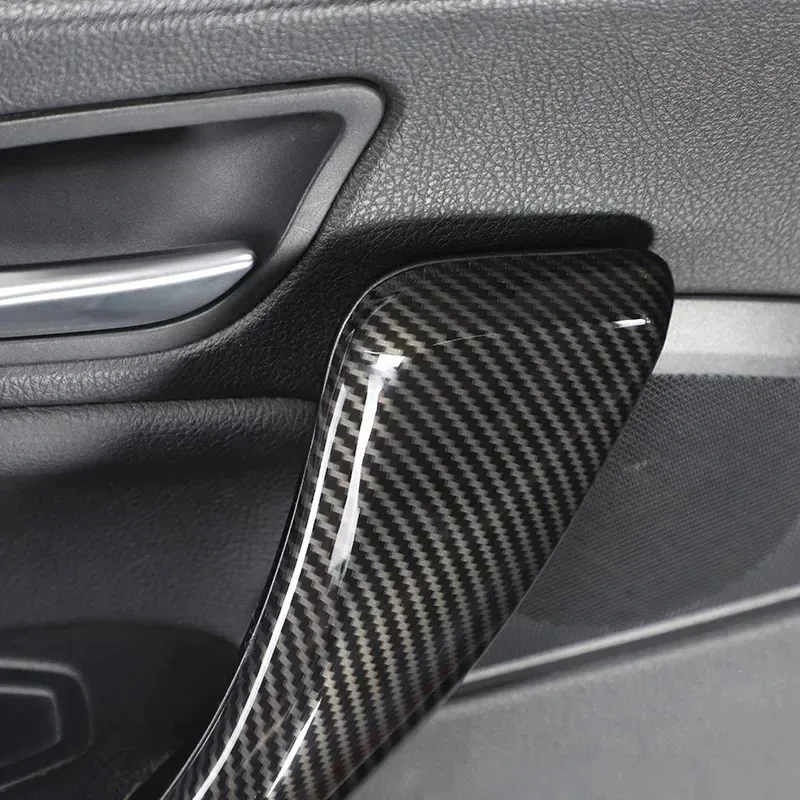 For BMW 1 2 Series F20 F21 F22 F23 2012-2018 ABS Carbon Fiber Car Inner Door Armrest Handle Cover Trim Interior Car Accessories view 5