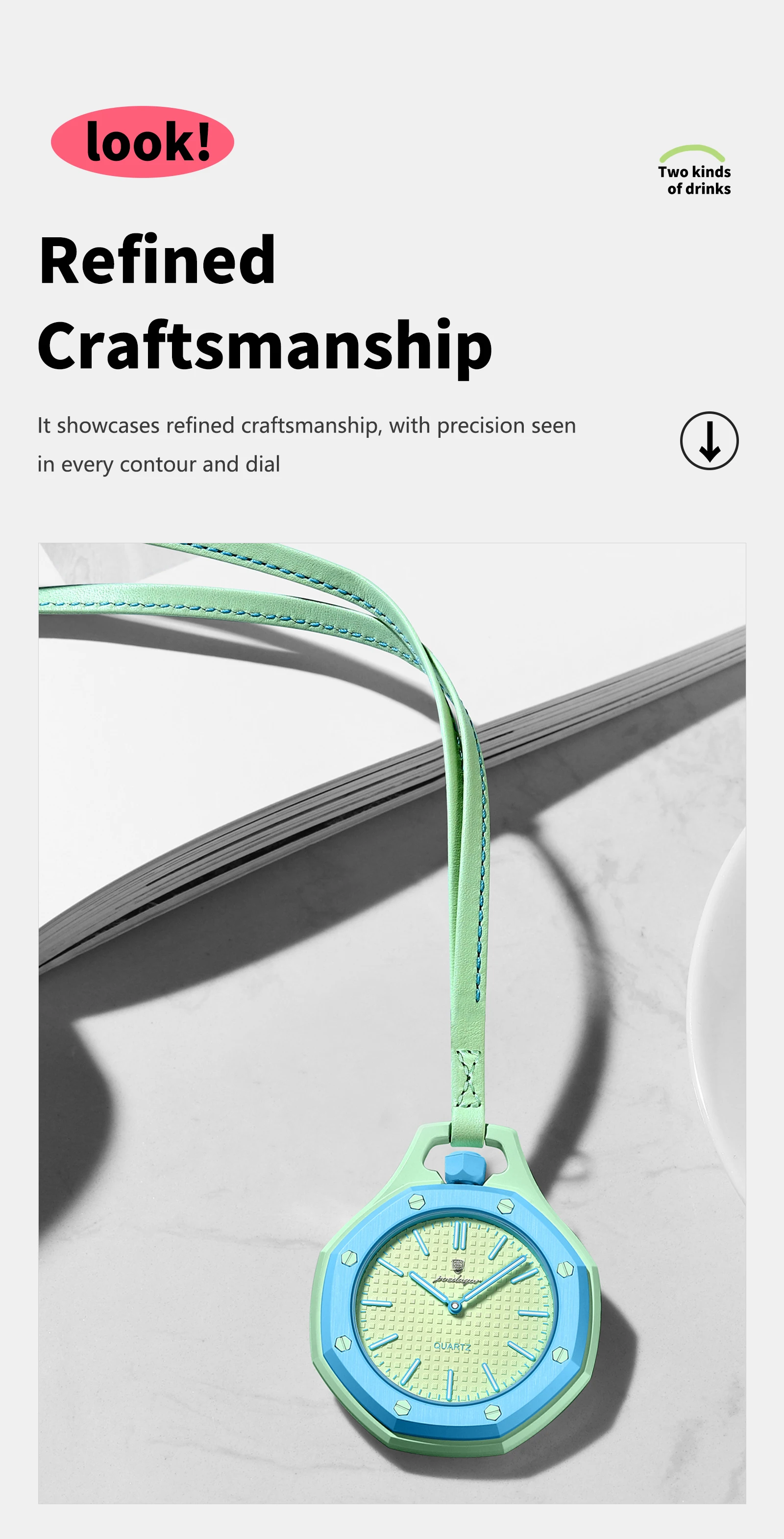 POEDAGAR Modische Casual Herrenuhr Wasserdicht Leuchtend Lanyard Anhänger Dekorative Uhr Tragbare Bonbonfarbene Quarz Herrenuhren – Detail 9