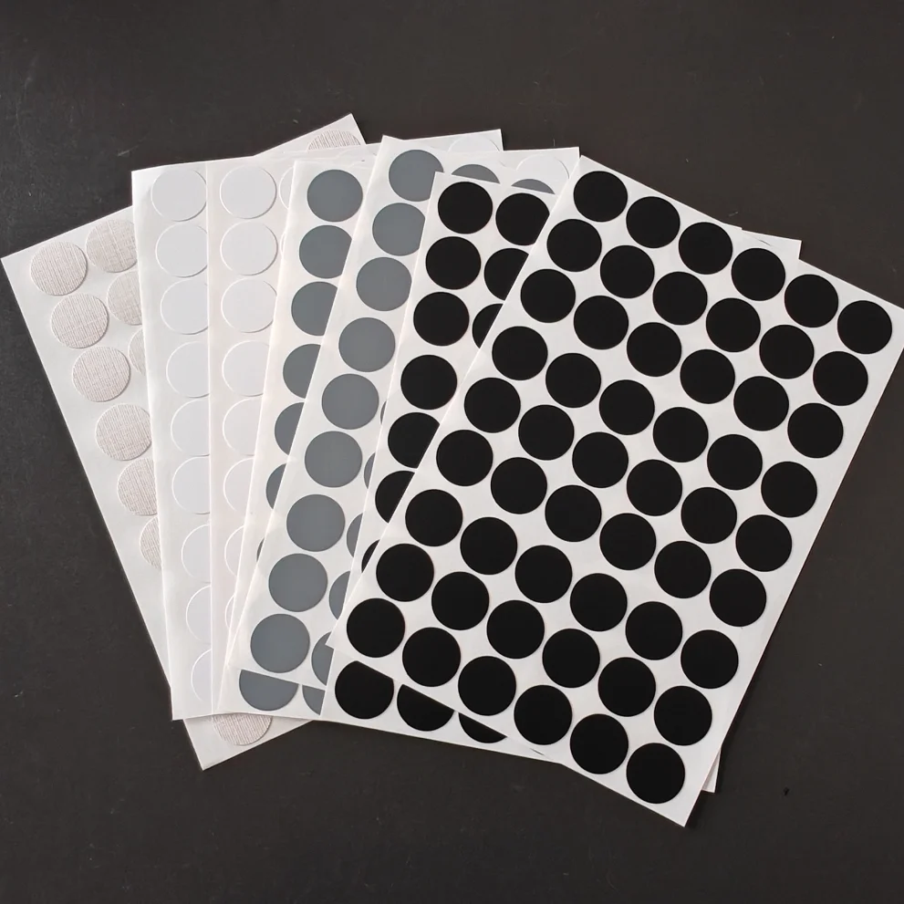 Self Adhesive Screw Cover Stickers 21mm Round PVC Caps 54Pcs Decorative Hole Plugs for Furniture Cabinet