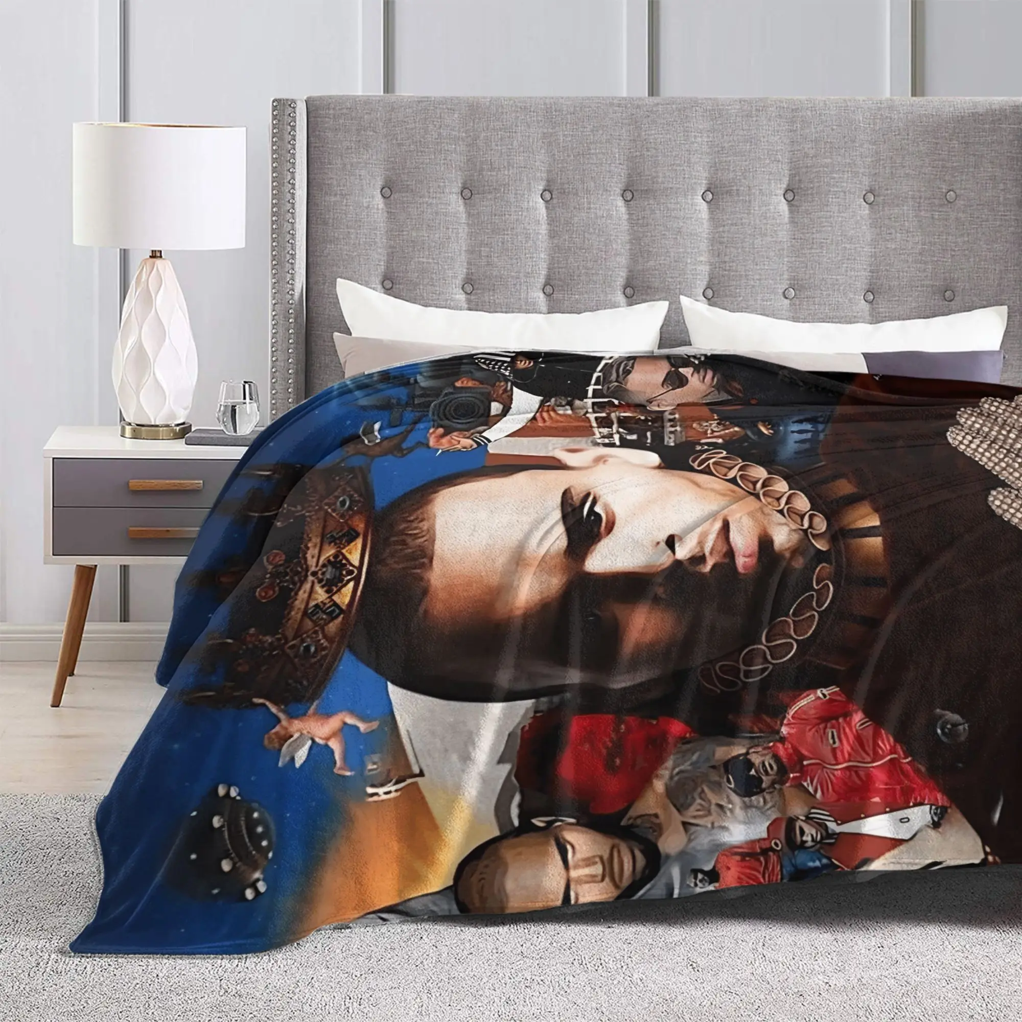 بطانيات كريس براون بطانية رمي دافئة عالية الجودة للشتاء ديكور خارجي للشارع مفرش سرير #3