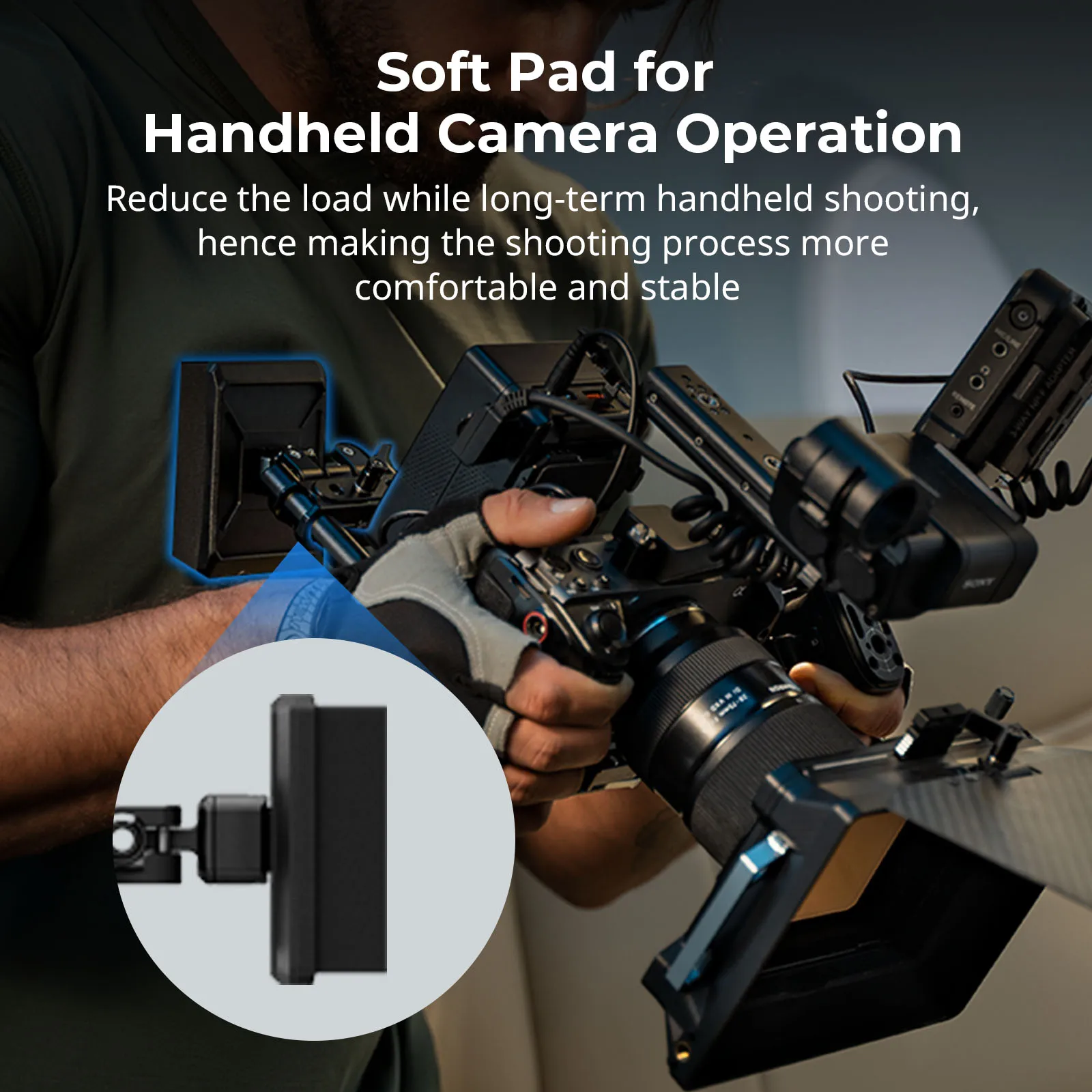 SmallRig Multi-Adjustable Chest Pad Mount Plate with Rod Clamp, Lightweight Chest Pad for Handheld Camera Operation -MD3183B