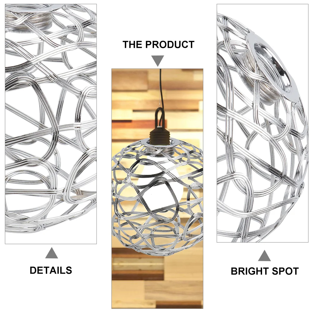 Metal Cage Lamp Shade Rattan Lamp Shade Decorative Globe Lamp Shade Clip On Chandelier Light Covers Ceiling Pendant Light