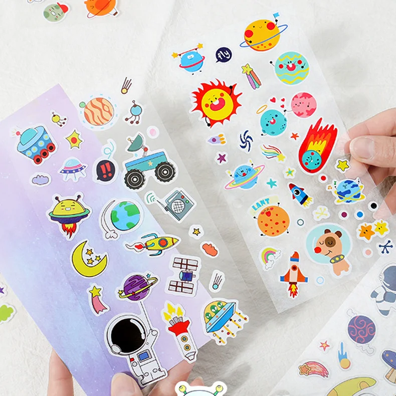 3 Pcs/Lot Outer Space Cosmic Starry Series Creative Stickers DIY Hand Account Scrapbook for Notebook Diary Album Decoration