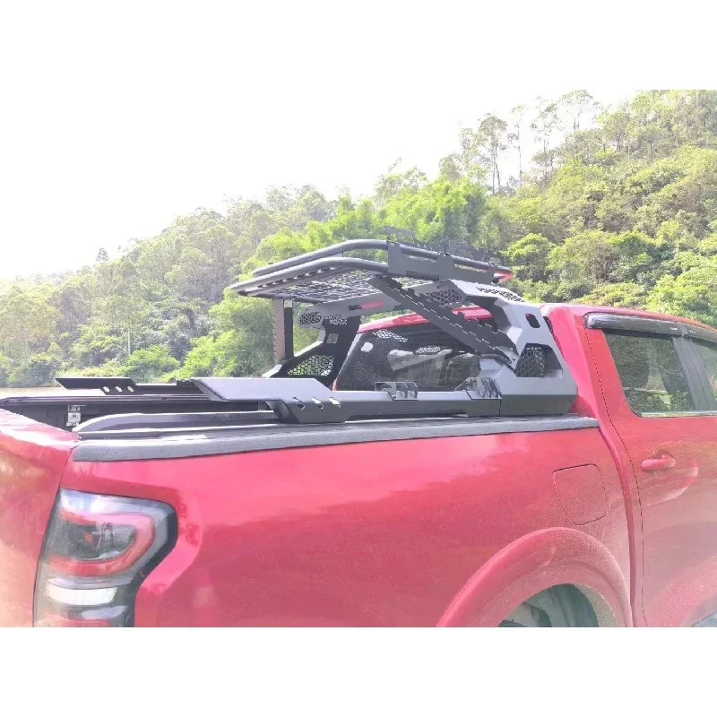 Premium Car Accessories 4X4 Pickup Truck Roll Bar With Basket Stainless Steel Retractable Tonneau Cover Profes Durable