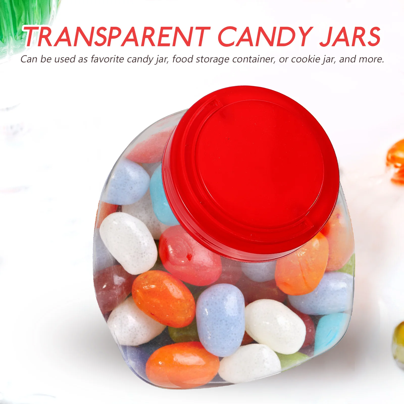 

Transparent Candy Jar Large Clear Plastic Container Wide Mouth Food Storage Bottle Candy Holder Cookie Container