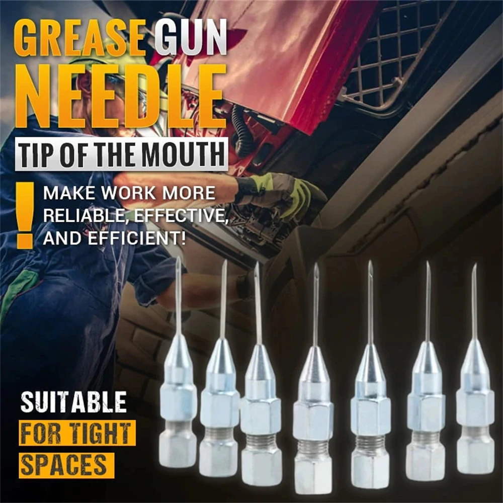 Carbon Steel Grease Gun Needle Nozzle for Bearing Lubrication Maintenance Free Tip Adapter Professional Tool Kit Durable