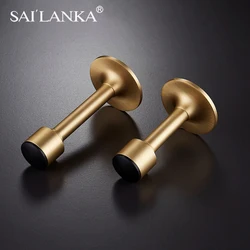 SAILANKA Brass Door Stopper Hole Free Bathroom Door Stopper Heavy Duty Floor Tope Puerta Security Protection Modern Hardware