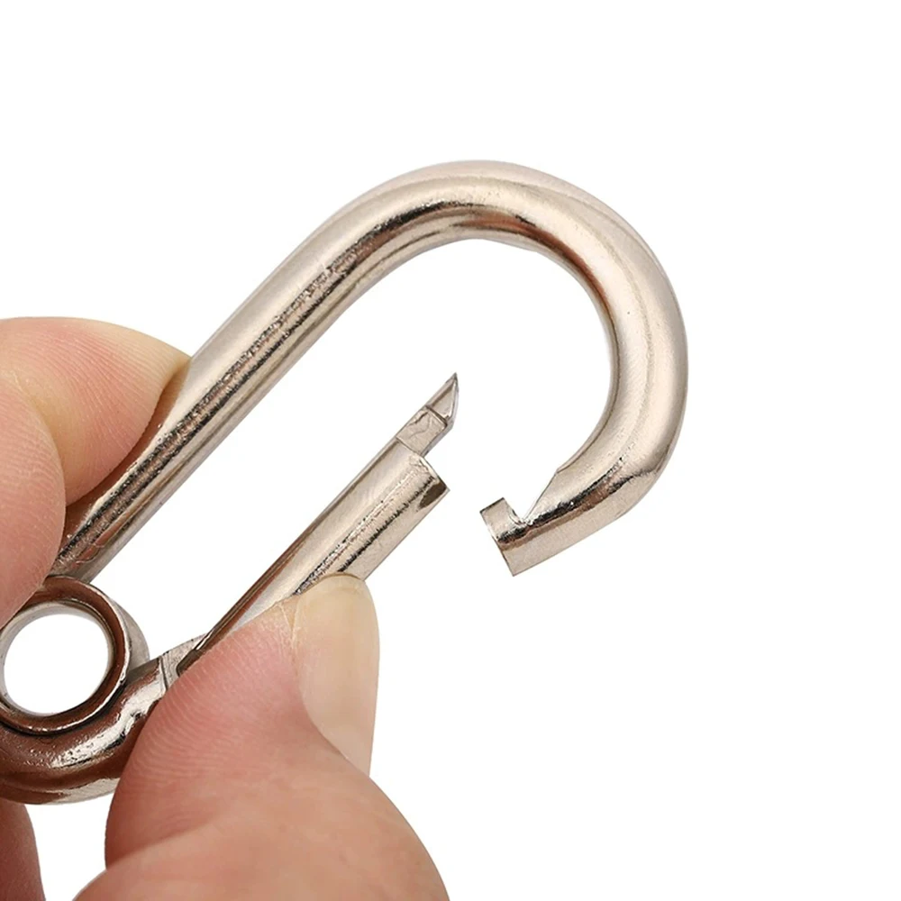 1 Pcs M4 M5 M6 M7 M8 M9 M10 M11 M12 Mosqueton 304 Steel Spring Buckle Karabiner Spring Buckle Mousqueton Hook Buckle Carabiner