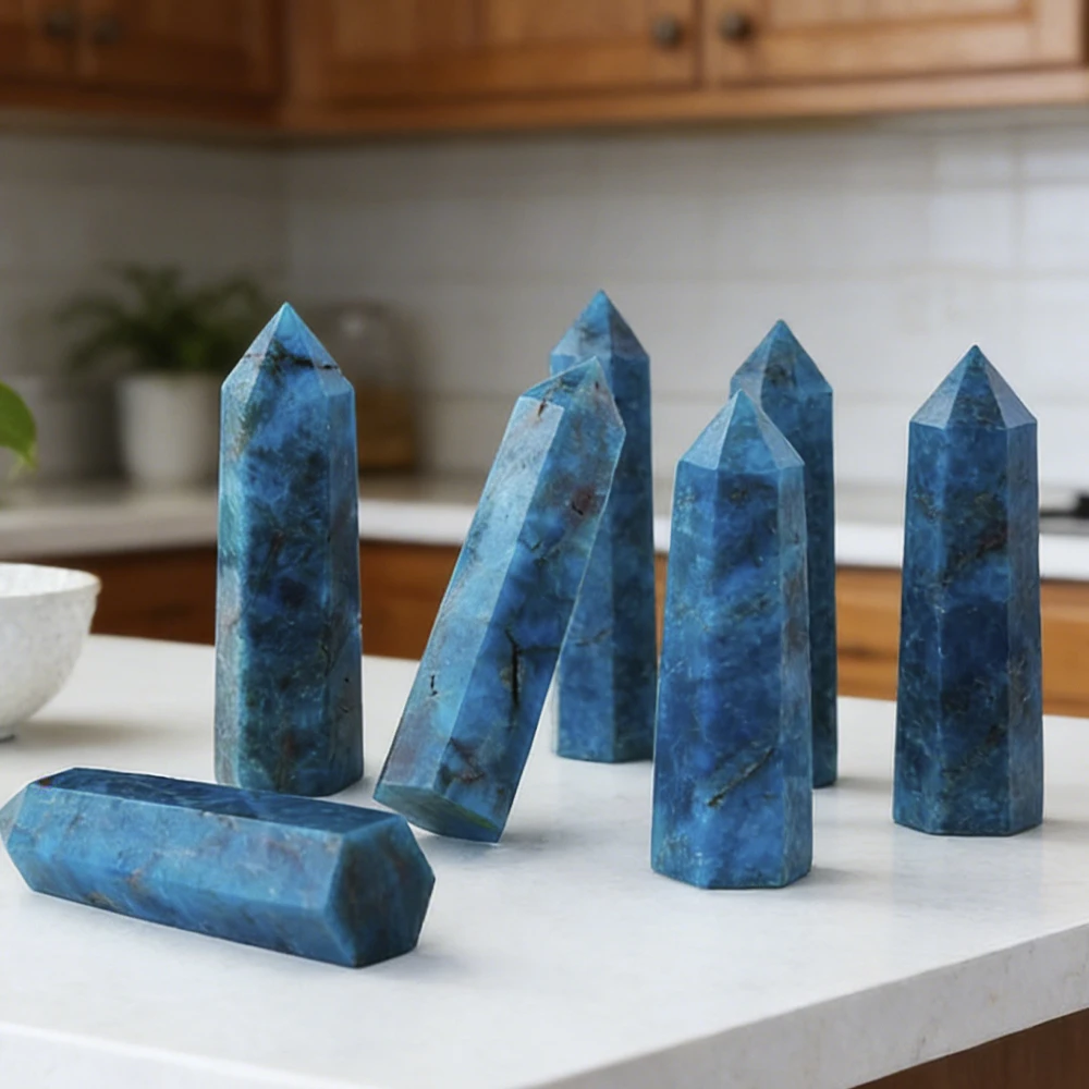

Natural Apatite Hexagonal Prism | 4-8cm Single-Pointed Obelisk for Intuition Enhancement Communication & Spiritual Space Focus