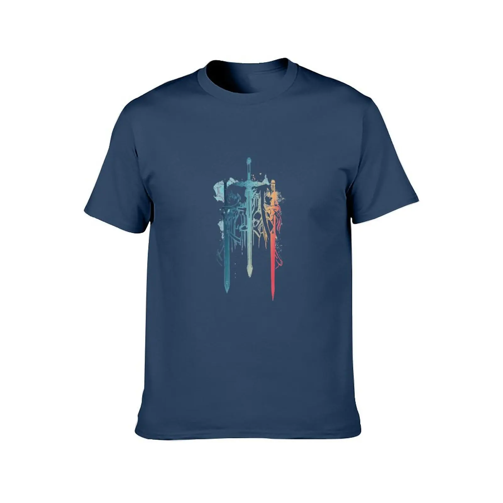 Sword Art Duo T-Shirt t shirts for man pack cotton man t shirt luxury anime t shirts for man T-Shirt