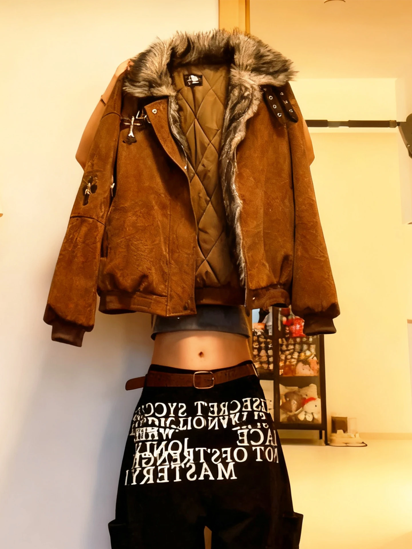 

Barnes Cross Thiened Warm Cotton Jaet Women's Autumn Winter Coat with Fur Collar Mountain Eagle Design Zipper Closure o...