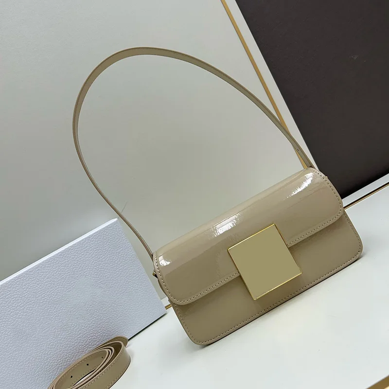 

2024 women shoulder bag high quality patent leather handbag fashion designer crossbody bags calfskin small flap bags with box