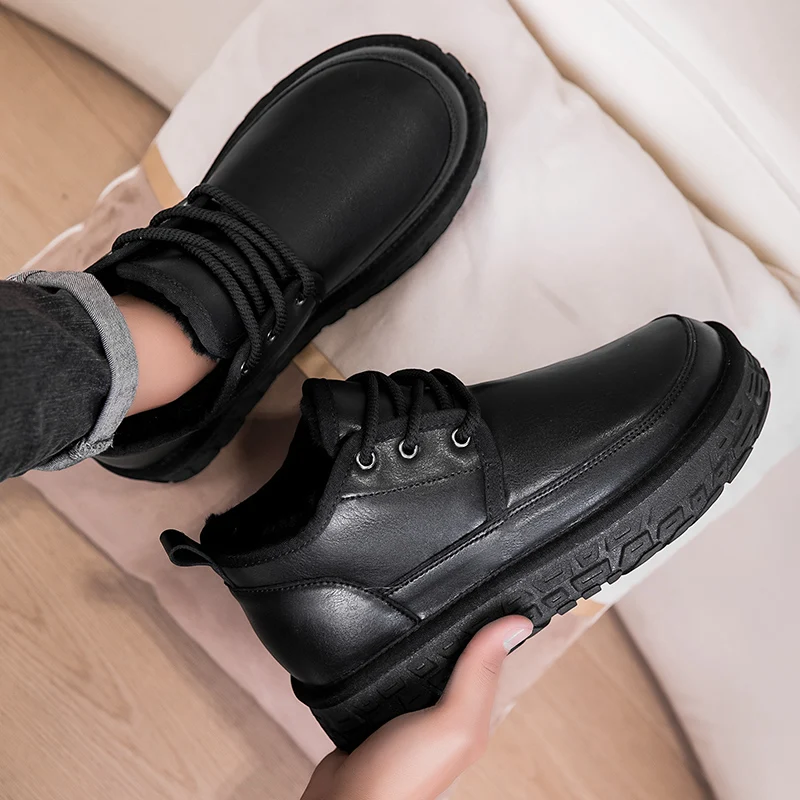 

2025 Men’s Heavy-Duty Snow Boots, Warm Cuff & Thick Soles, Anti-Skid for Thanksgiving, Fashionable & Easy Clean for Daily Wear