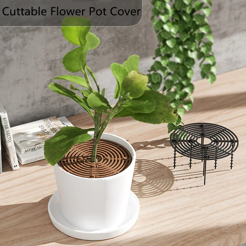 

1PC Plant Pot Soil Guard With Nails Plant Pot Grid Flower Pot Cover Baby Safety Mouse Garden Home Plant Protector Plant Covers