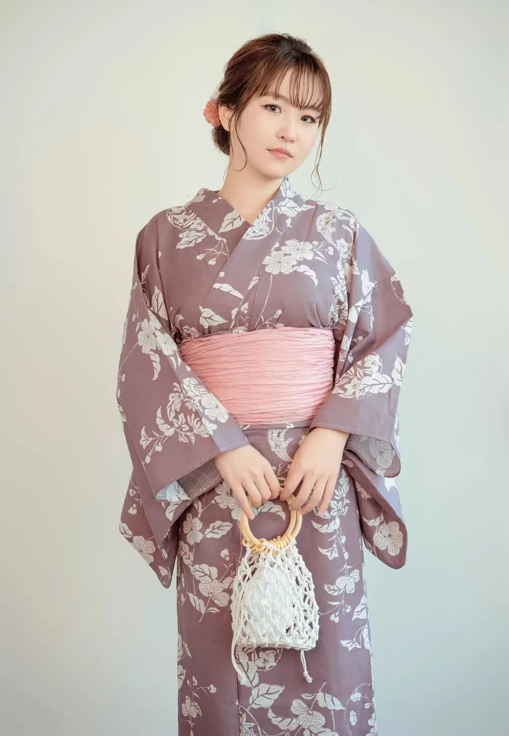 NONE Yukata Women Cotton Free Size 7