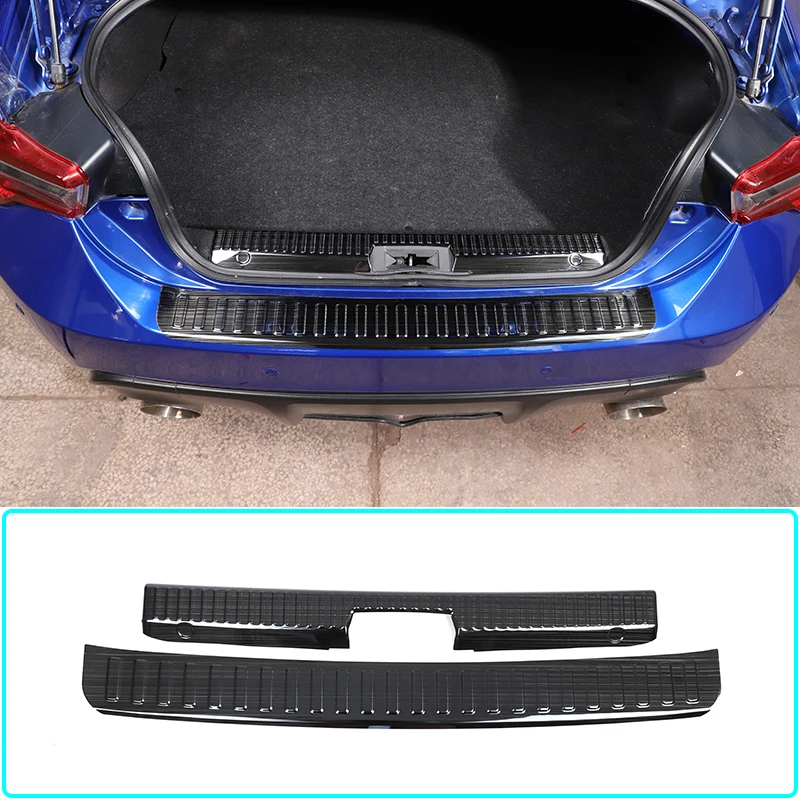 For Toyota 86/Subaru BRZ 2012-2020 Stainless Steel Black Titanium Car Rear Bumper Protection Plate Cover Sticker Car Accessories