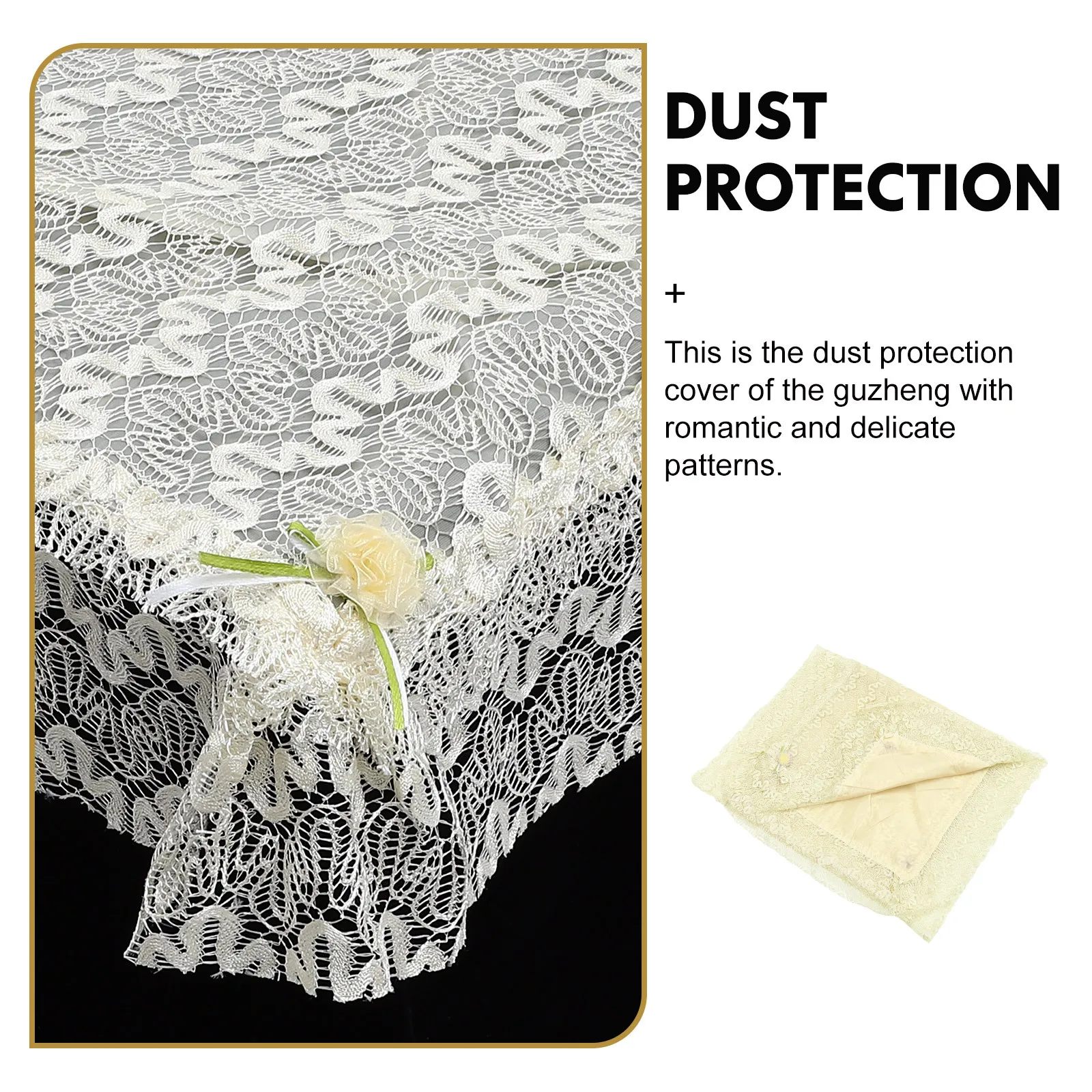 

Guzheng Cloth Decorative Cover Beautiful Floral Design Long Lasting Dust Protector for Instruments Guzheng Cloth