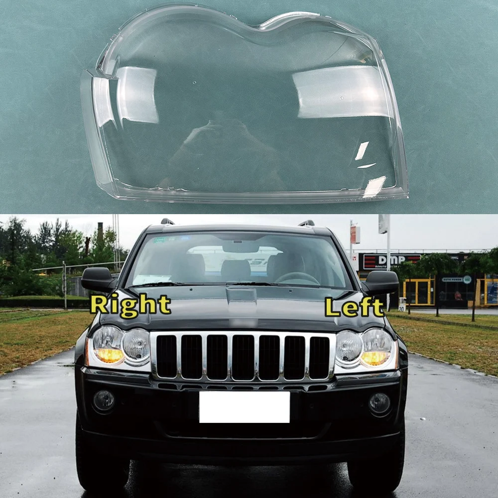 

For Jeep Grand Cherokee 2007-2010 Transparent Headlight Cover Lampshade Headlamp Lamp Shell Plexiglass Replace Original Lens