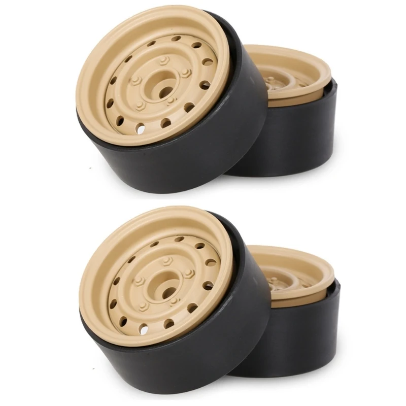 4PCS Wheel Hub 12mm Beadlock Alloy Wheel Rims with 12 Spokes for Remote Control Car Toy 1/10 Crawler Vehicle Accessory