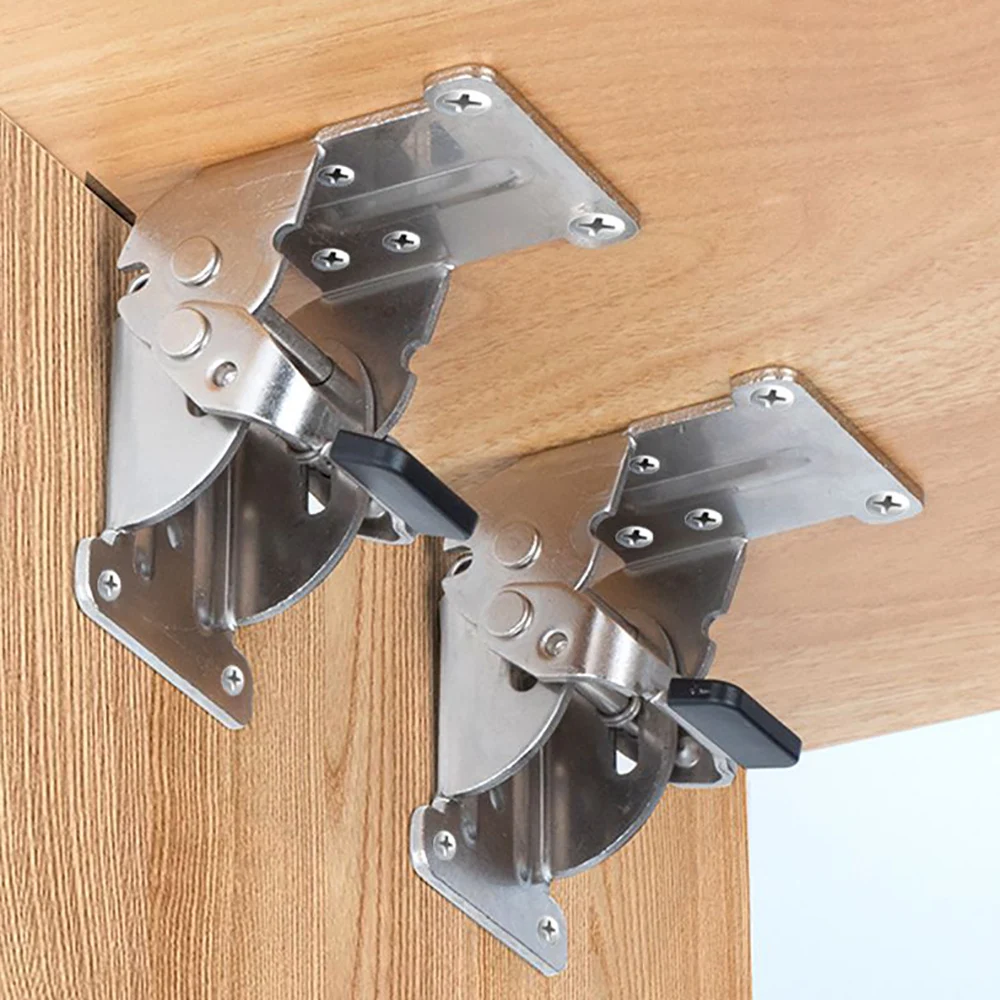 2 Pieces/4 Pieces Thicken Heavy-Duty Self-Locking Folding Hinges DIY Foldable Wooden Board Hinge for RV Furniture Table Stool