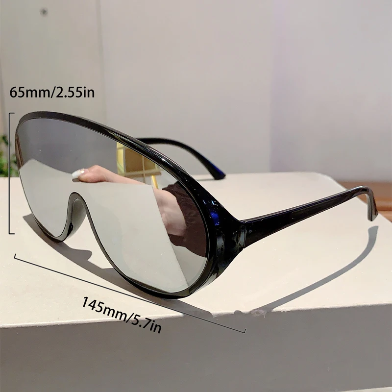 KAMMPT Oversized Fashion Sun Glasses 2024 Women New Mirror Sports Goggle for Outdoor Cycling Trendy Stylish Brand Design Shades