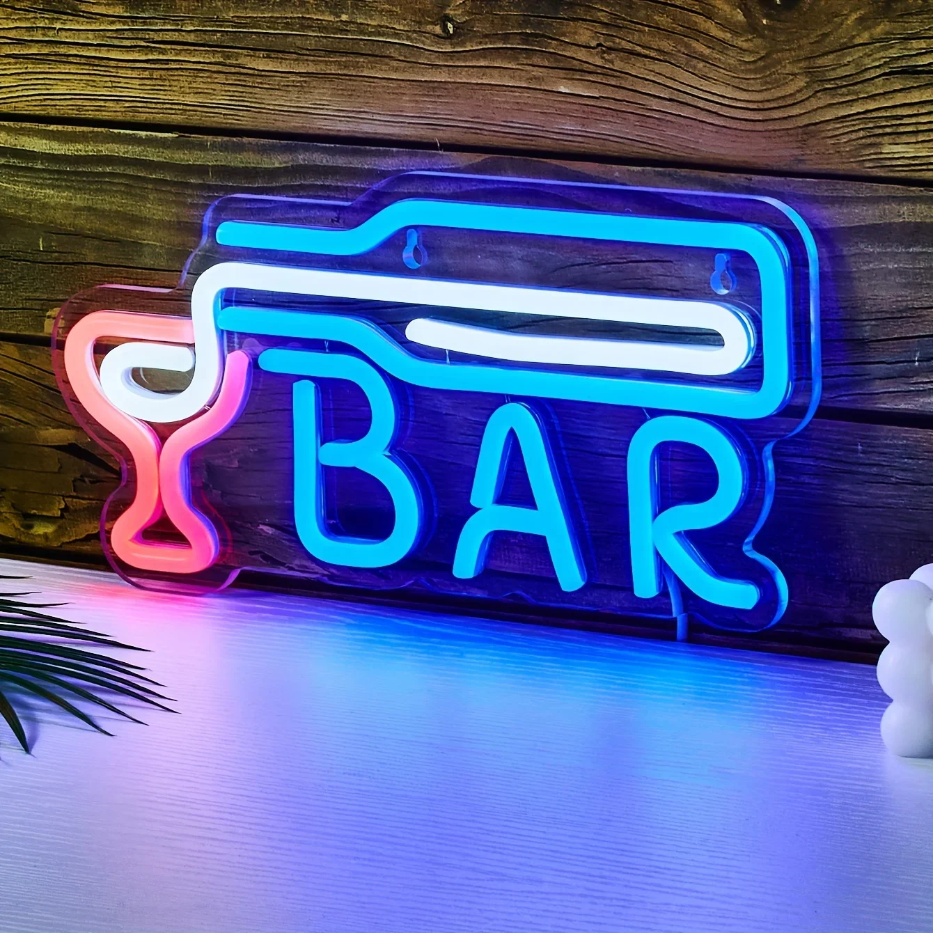 Neon BAR Sign - USB Powered, Colorful LED Light, Indoor Wall Hanging Decor for Bedroom - Perfect Home Bar Accessory