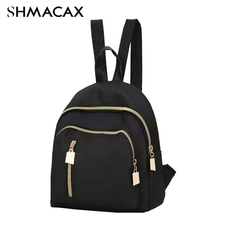 Waterproof Nylon Women Backpack Leisure Small Knapsack Fashion Student Book Bag Casual Bag Shoulder Bag