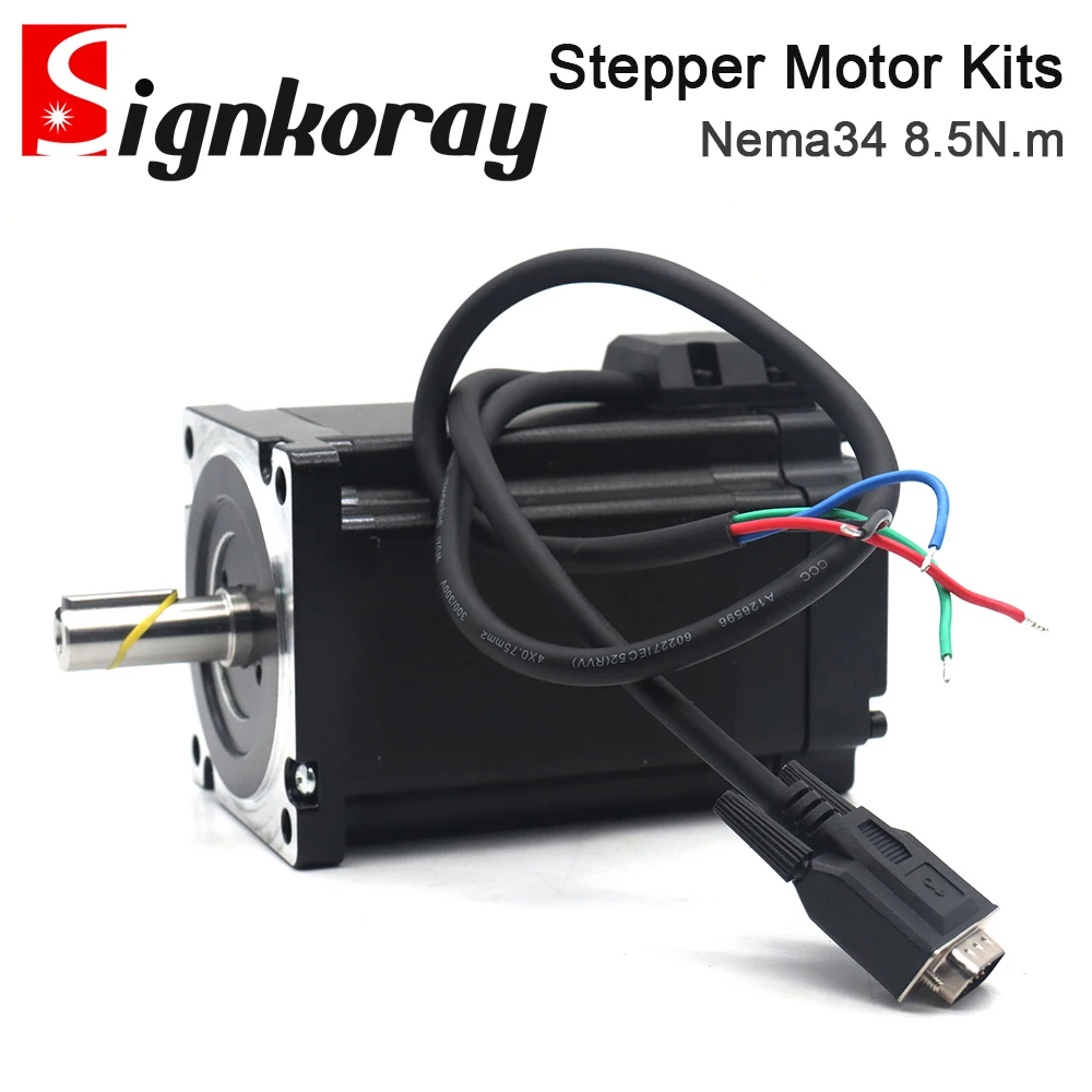 JMC 2Phase Nema34 8.5N.m الهجين حلقة مغلقة السائر محرك معزز سائق أطقم 2000 دورة في الدقيقة 6A رمح Dia.14mm 2HSS86H + 86J18118EC ل CNC #6