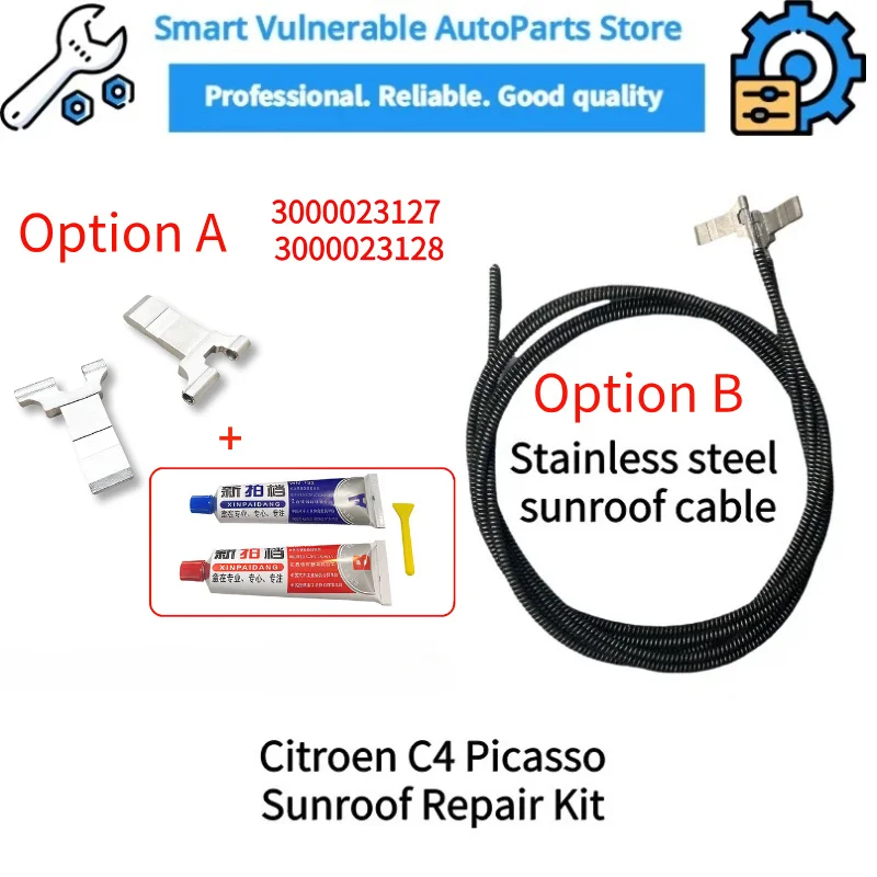 Image of Schiebedach-Kabelhalterung für Citroen C4 Picasso, Schiebedach-Sonnenschutz, Kabelhalterung, Schnalle, Schieber, Metallhalterung 3000023127, 3000023128