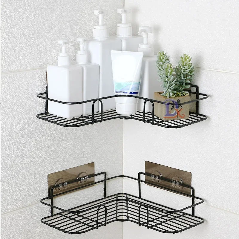 Wall Mounted  Sticker Bathroom Shelves Corner Shelf Shower Shelf Toiletries Kitchen Spice Storage Rack Bathroom Accessories