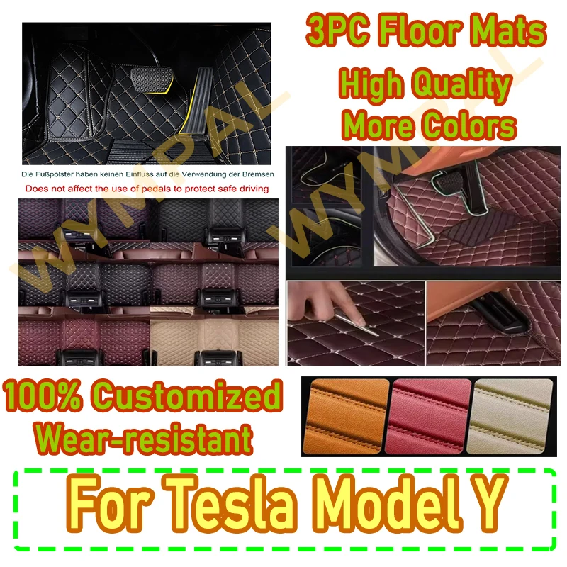 

Роскошный автомобильный коврик для Tesla Model Y 2021 2022, ковер из прочной кожи на заказ, 100% подходит для вашего автомобиля, полный комплект аксессуаров