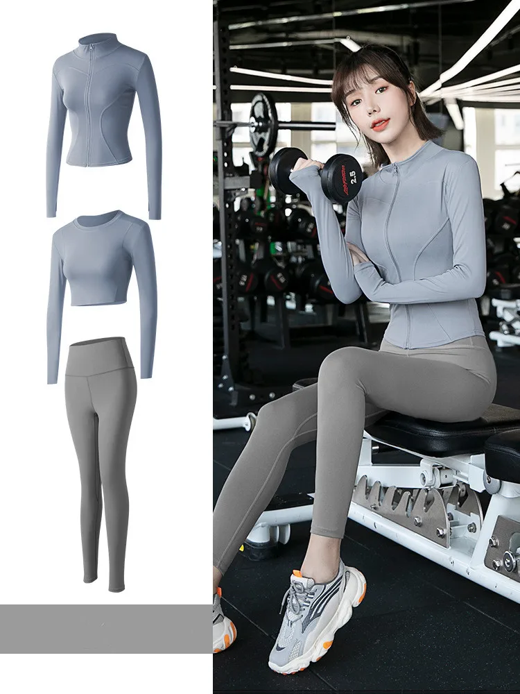 

2/3 Pieces Set Seamless Yoga Suit Women's Quick-drying Sports Vest Fitness Pants Running Coat Tight-Fitting Sportswear