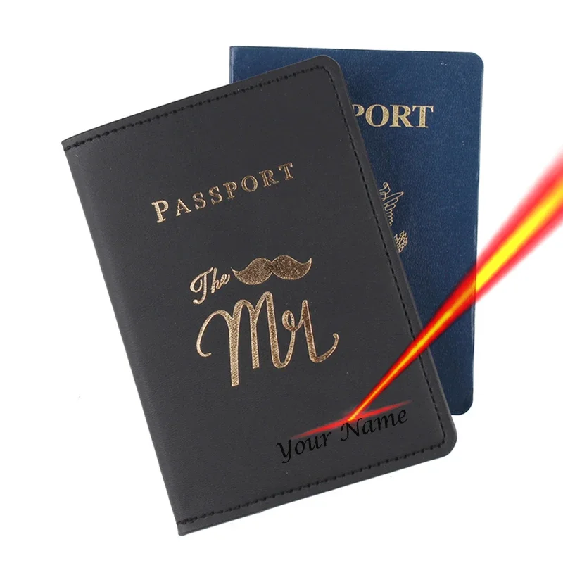 Mr/Mrs Couple Passport Cover Fashion Pu Travel Wallet Passeport Personnalisé Name Passport Holder Customizable Names