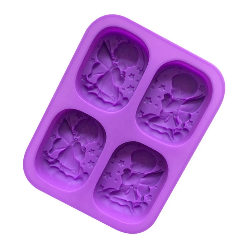 1 Piece Soap Mold 4 Cavity 3D Angel Mold Soap Making Supplies For DIY Soap Candle Resin Crafts