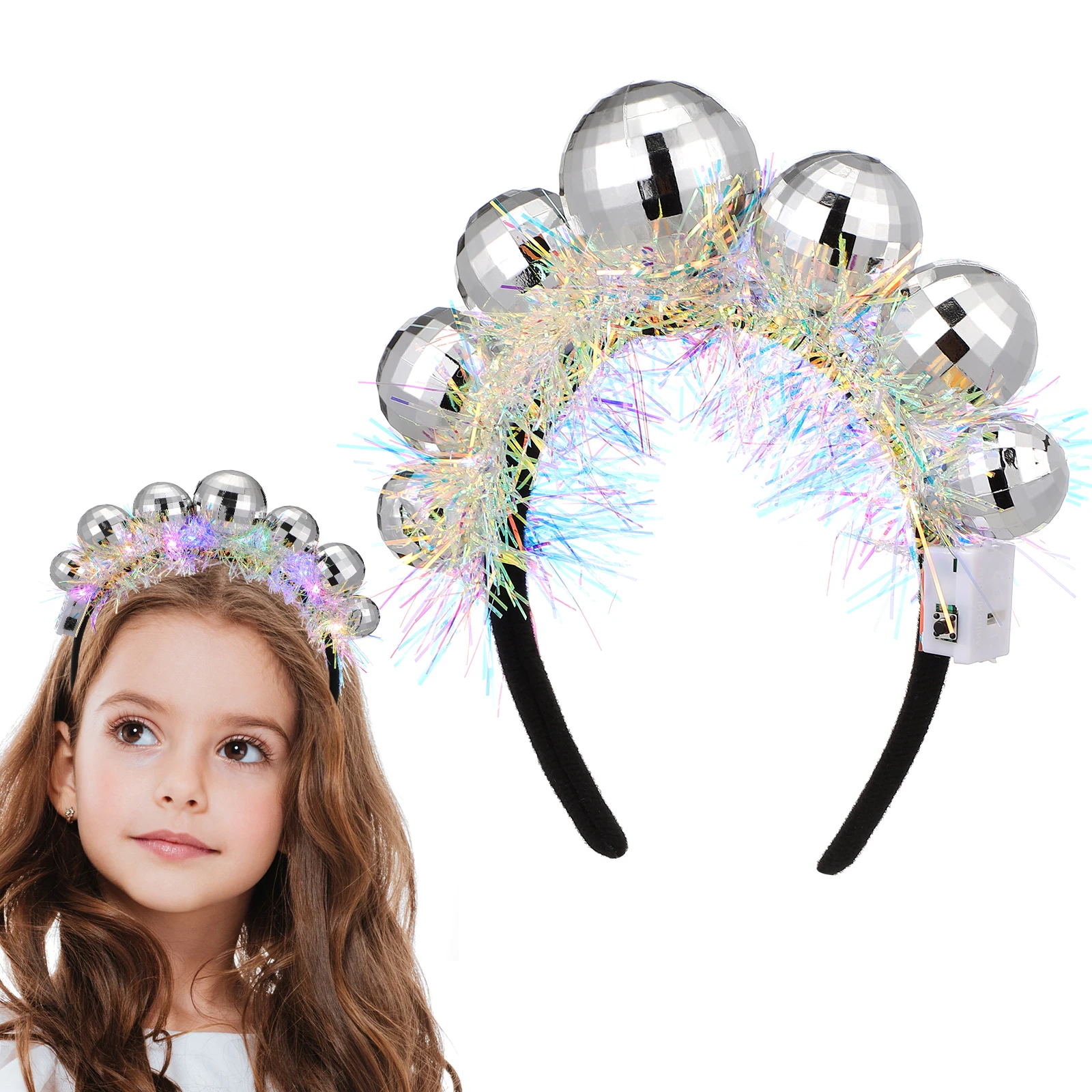 

Christmas Headband Plastic Decorative Disco Accessories Women Party Supplies Adjustable Elastic Hair Tools