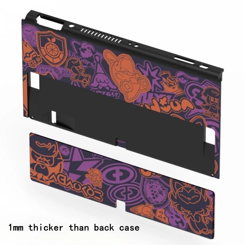 Replacement Bottom Case For Nintend Switch Oled Console With Back Stand For NS Oled Gaming Theme Protective Shell Cover White