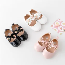 Cute Baby Girl Premium PU Flats Infant Flower First Walker culla scarpe per feste, Festival, Baby Shower