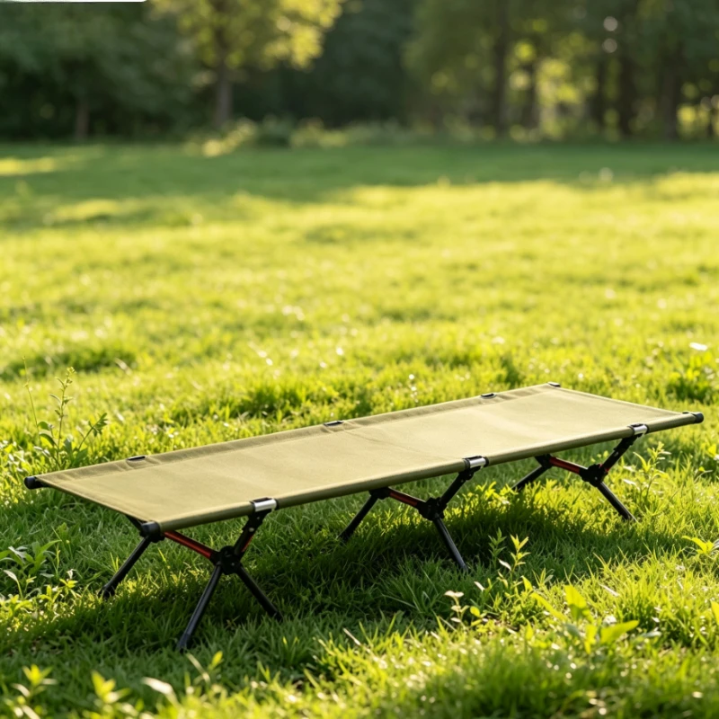 Portable Camping Cot,Ultralight Aluminum Folding Bed, Adjustable Height, Breathable Comfort Strong Load Capacity for Outdoor Use