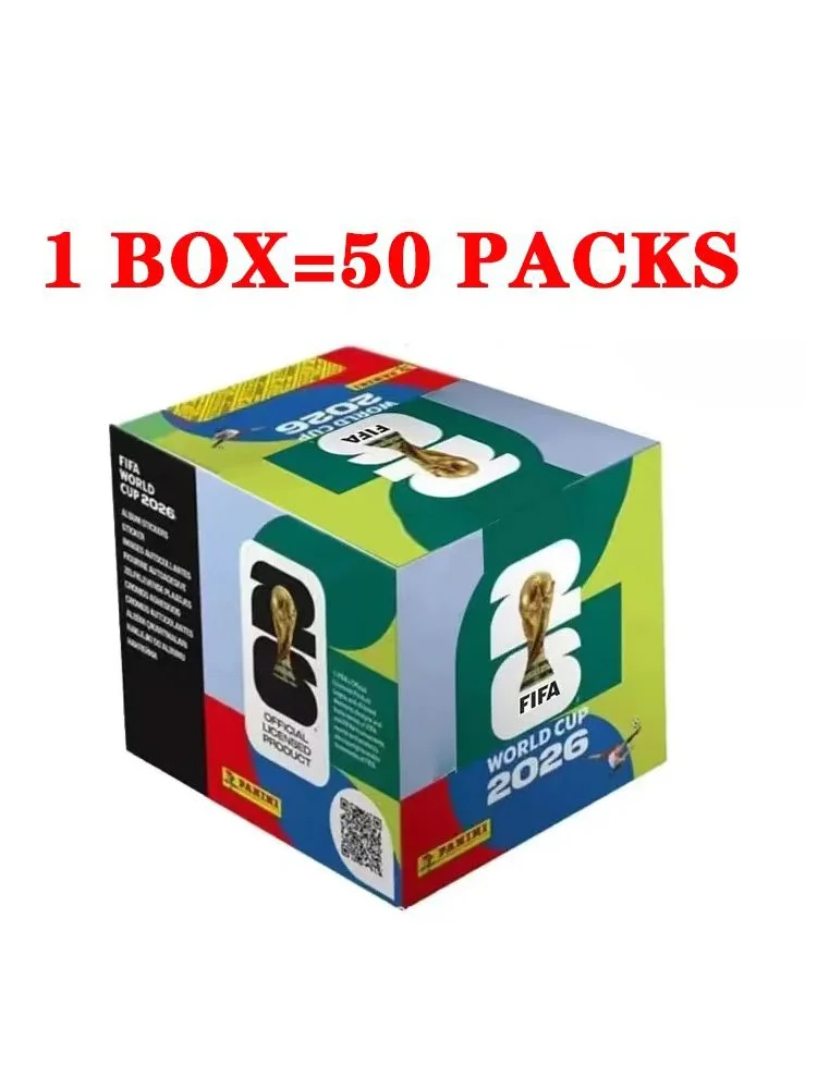 2026 50 Packungen Original Panini Offizielle FIFA Weltmeisterschaft Fußball-Karten-Sticker-Pack & Limitierte Auflage Sammlerstücke Fußball-Memorabilia-Set