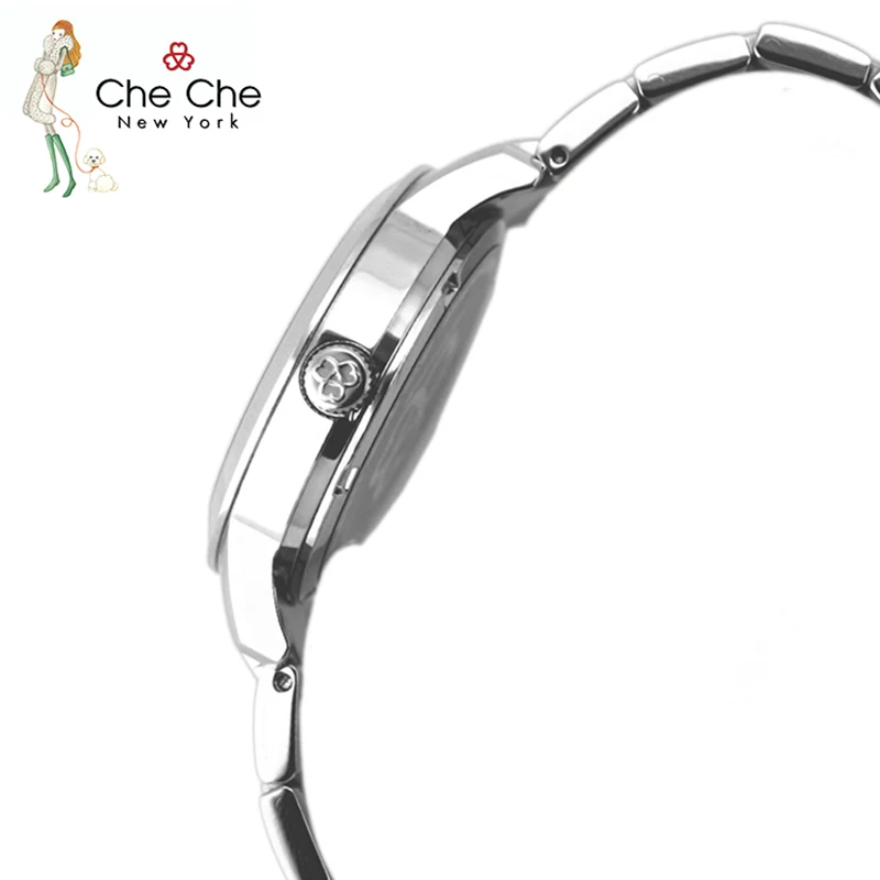 CHE CHE CC024 Watch for Women Elegant and Noble Genuine Steel Heart-shaped Star Models Classic Ladies Rhinestone Wedding